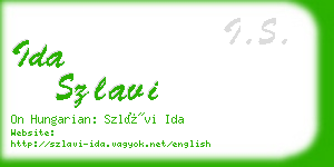 ida szlavi business card